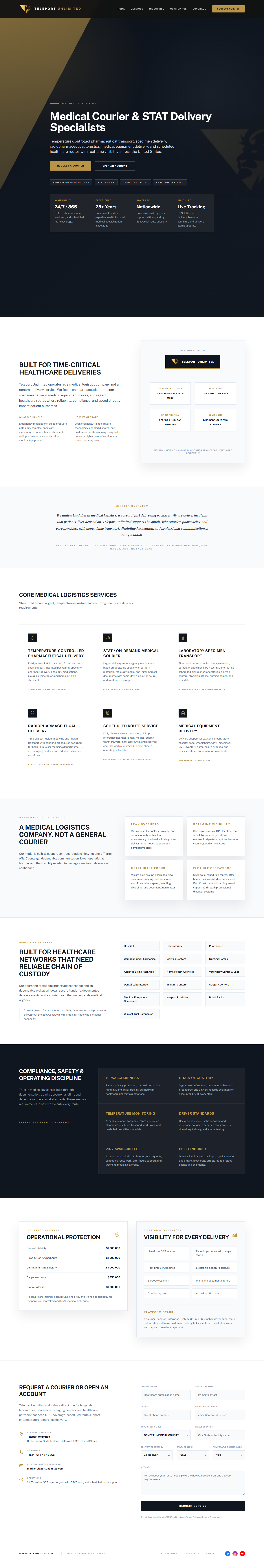 Teleport Unlimited case study website screen